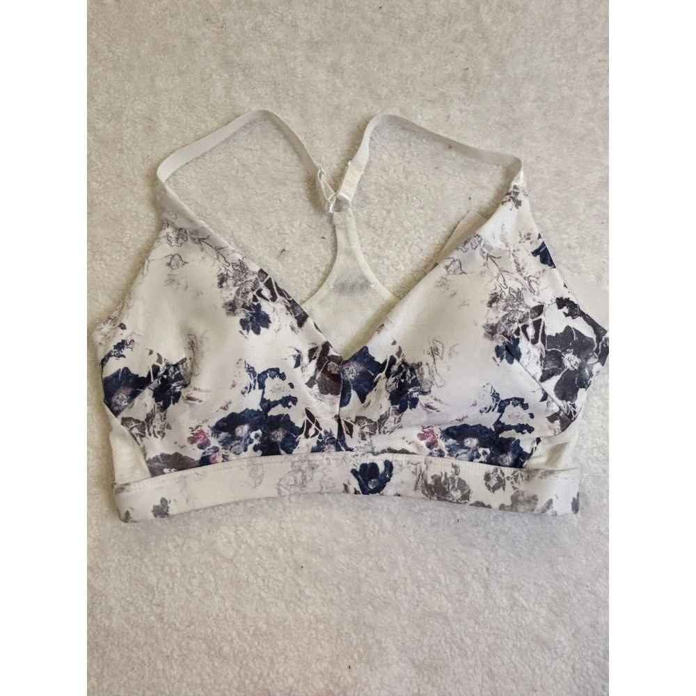 Mondetta Favorite Dance Floral Print Sports Bra White Purple XS 12A0410 Training